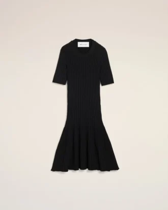 Mini-robe en maille noire à godets