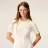 Mini-robe Godet en maille blanche