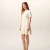 Mini-robe Godet en maille blanche