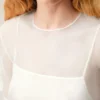 Mini-robe trapèze en soie blanche