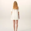 Mini-robe trapèze en soie blanche