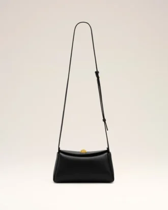 Mini sac Carrousel en cuir de vache noir