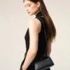 Mini sac Carrousel en cuir de vache noir