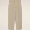 Pantalon baggy en coton beige