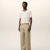 Pantalon baggy en coton beige