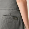 Pantalon cintré à ceinture nouée en laine vierge grise