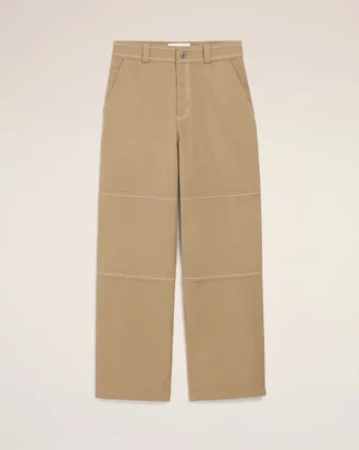 Pantalon de travail en coton beige