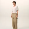 Pantalon de travail en coton beige