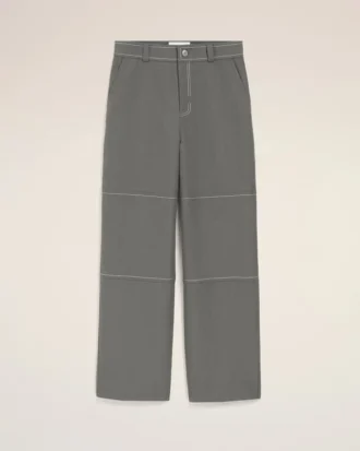 Pantalon de travail en laine vierge grise