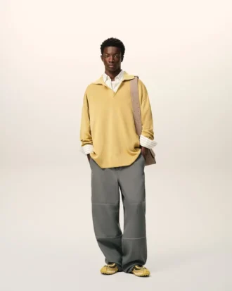 Pantalon de travail en laine vierge grise