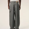 Pantalon de travail en laine vierge grise
