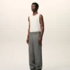 Pantalon de travail en laine vierge grise