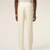 Pantalon droit en laine blanche