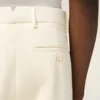 Pantalon droit en laine blanche