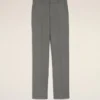 Pantalon droit en laine grise