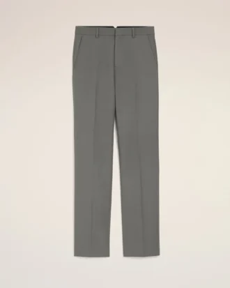 Pantalon droit en laine grise