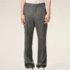 Pantalon droit en laine grise