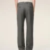 Pantalon droit en laine grise