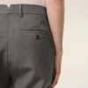 Pantalon droit en laine grise