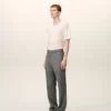 Pantalon droit en laine grise