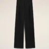 Pantalon droit en laine noire