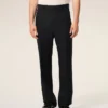 Pantalon droit en laine noire