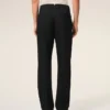 Pantalon droit en laine noire
