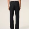 Pantalon droit en laine noire