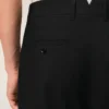 Pantalon droit en laine noire