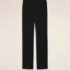 Pantalon droit en laine noire