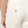 Pantalon droit en lin mélangé blanc