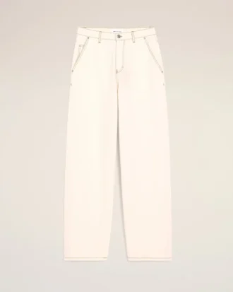 Pantalon large en coton blanc