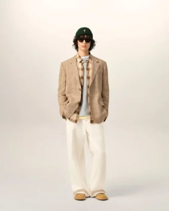 Pantalon large en coton blanc