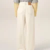 Pantalon large en coton blanc