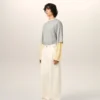 Pantalon large en coton blanc