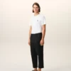 Pantalon oversize noir en coton, coupe carotte