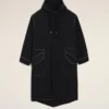 Parka longue en nylon noir