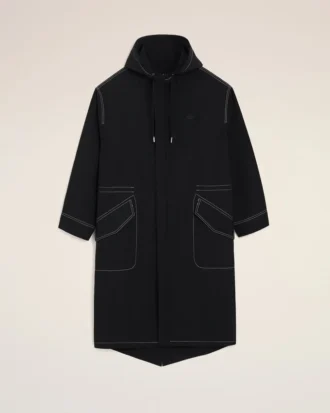 Parka longue en nylon noir