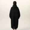 Parka longue en nylon noir