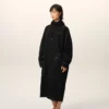 Parka longue en nylon noir