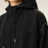 Parka longue en nylon noir