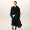 Parka longue en nylon noir