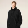 Parka longue en nylon noir