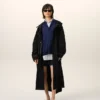 Parka longue en nylon noir