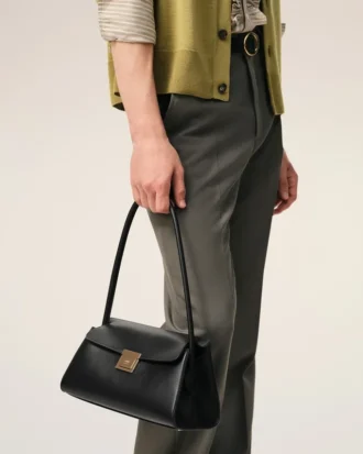 Petit sac Mimi en cuir de vache noir