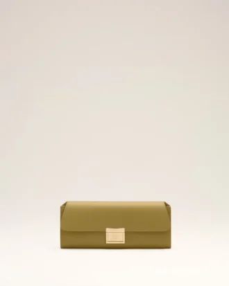 Pochette Mimi en cuir de vachette vert