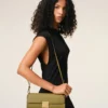 Pochette Mimi en cuir de vachette vert