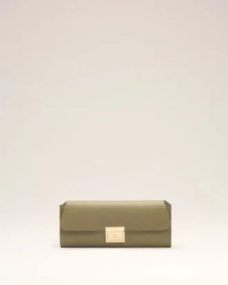 Pochette Mimi en cuir lisse vert