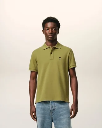 Polo Ami de Coeur à manches courtes en coton vert