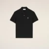 Polo Ami de Coeur noir à manches courtes en coton